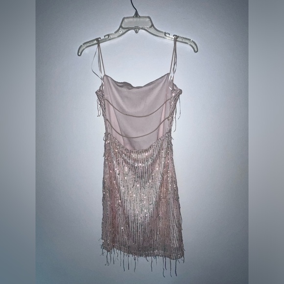 NWT Cassie Sequin Fringe Dress in Pink - Size L - Picture 7 of 10